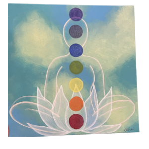 Lótus com 7 chakras - Pintura a Óleo